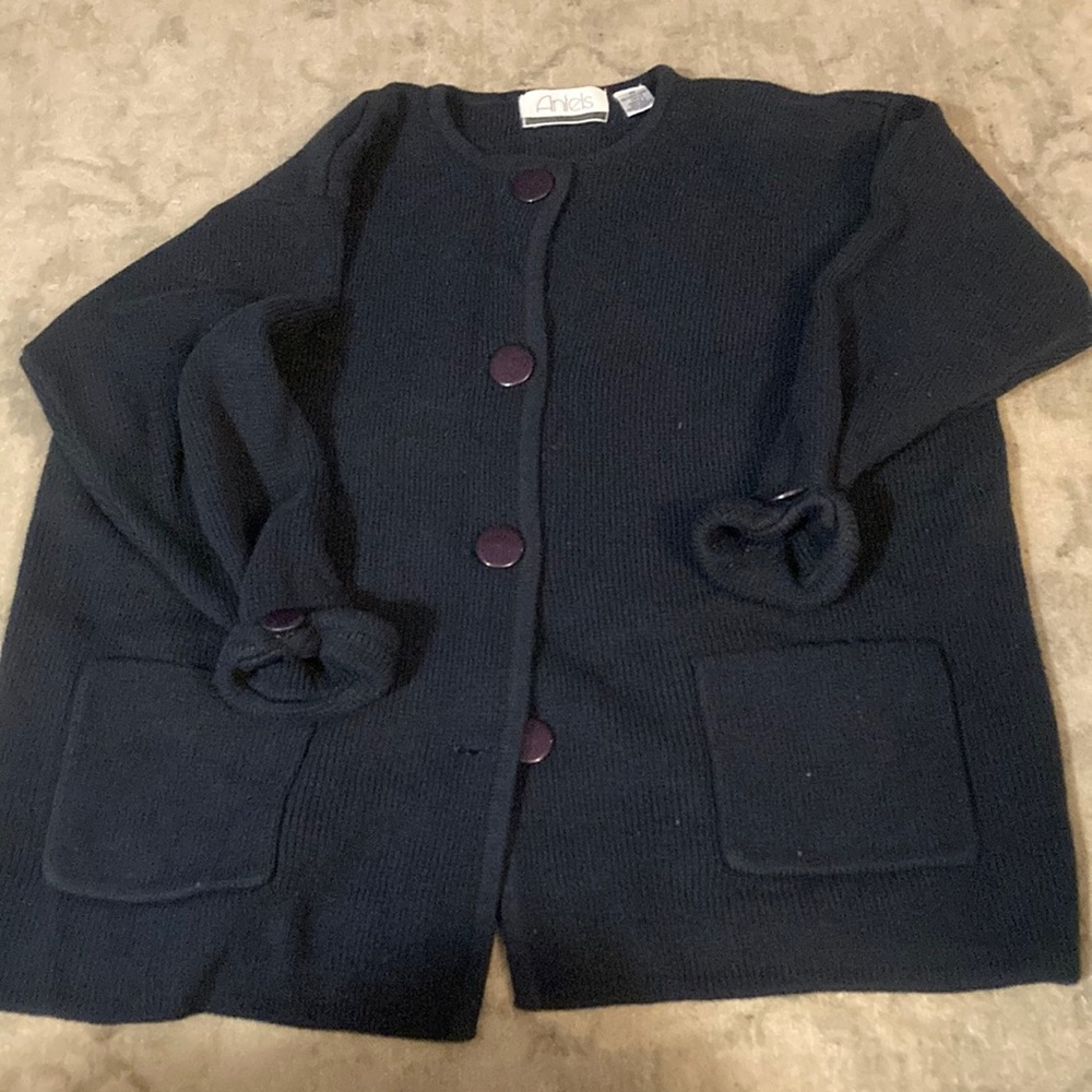 Navy Cardigan with Button Details